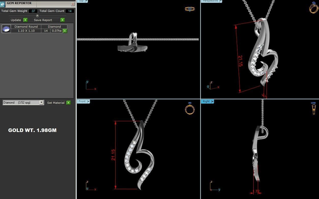 Women pendant 3D print model_3