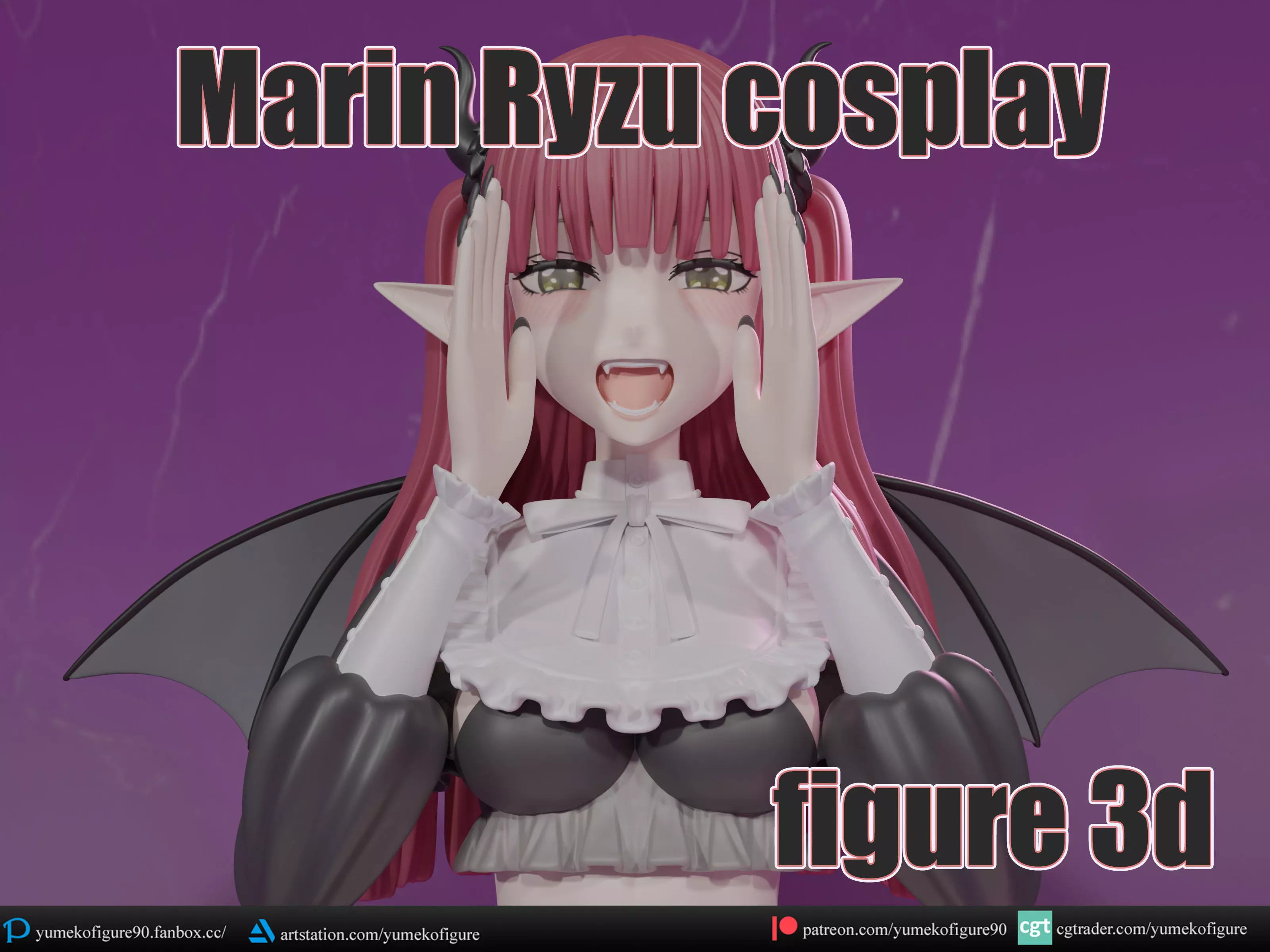 marin ryzu cosplay figure  3D print model_0