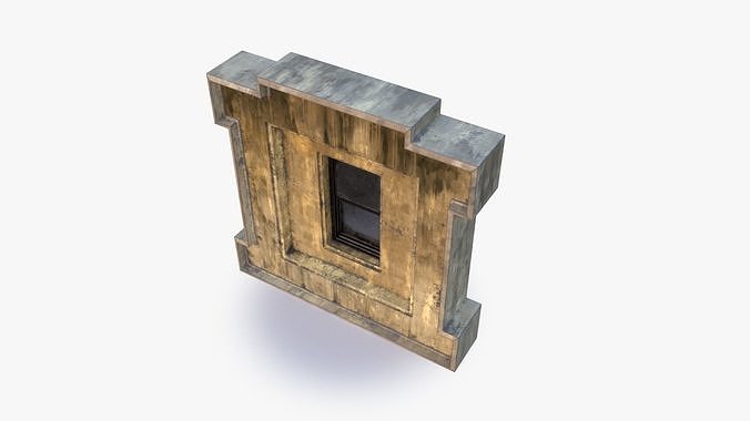 Cement Window 0002 Low-poly 3D model 6