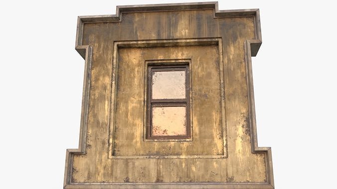 Cement Window 0002 Low-poly 3D model 2
