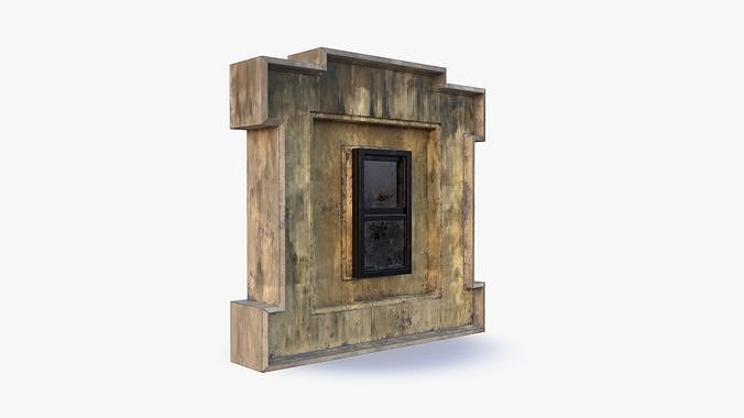 Cement Window 0002 Low-poly 3D model 5