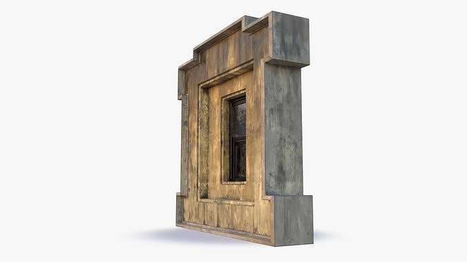 Cement Window 0002 Low-poly 3D model 7