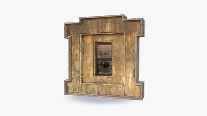 Cement Window 0002 Low-poly 3D model 3