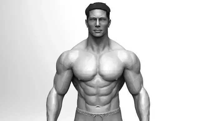 3d character male bodybuilder 3D model