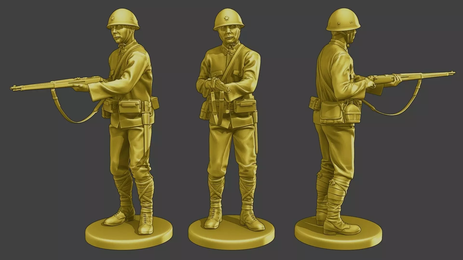 Japanese soldier ww2 Action J2 3D print model
