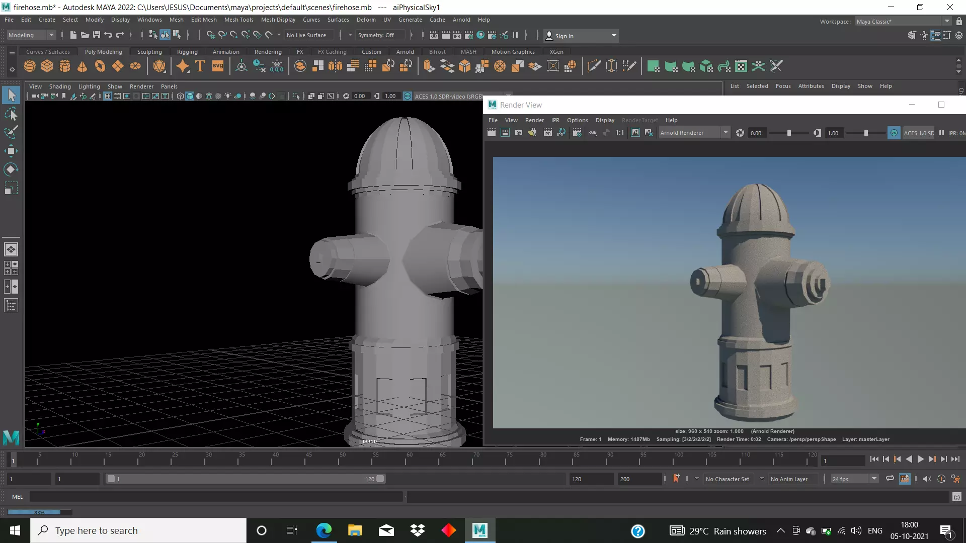 fire hydrant Low-poly 3D model_0