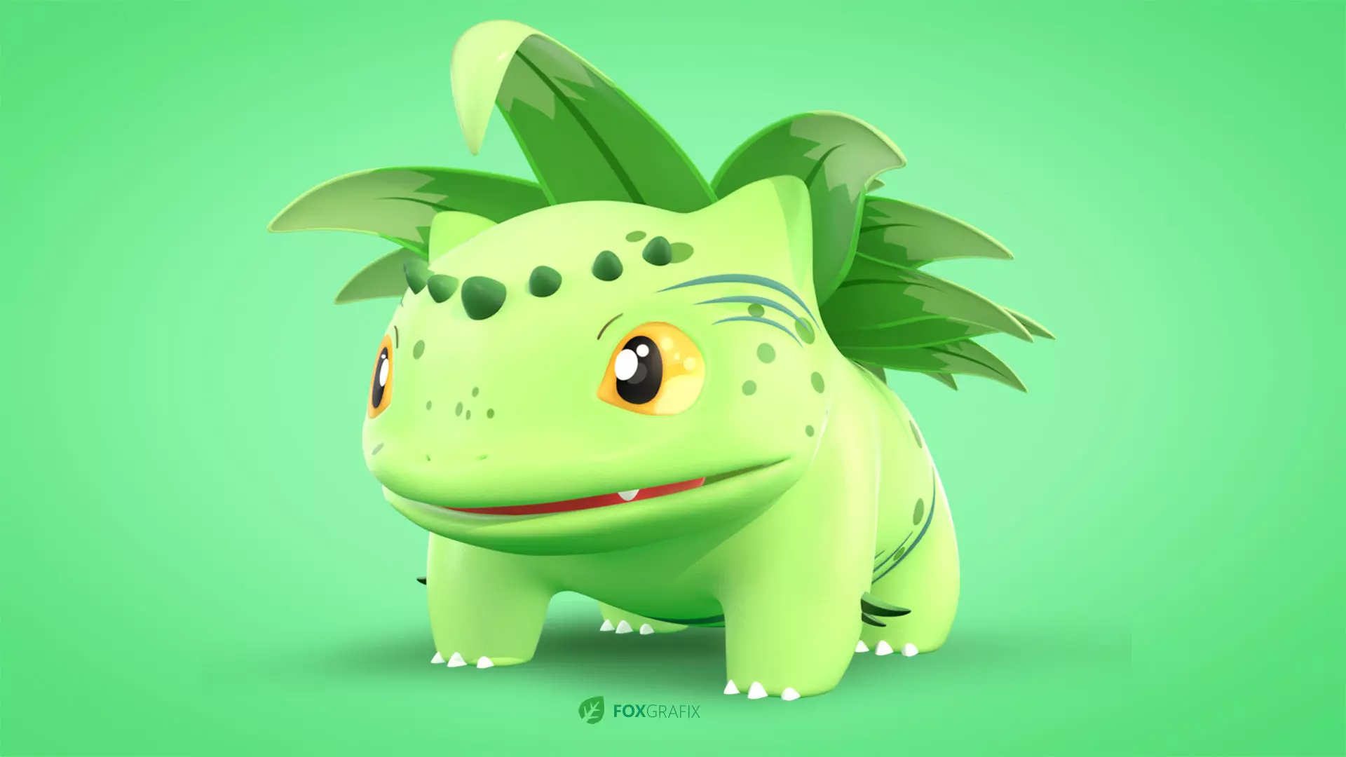 Pokemon Bulbasaur Grass Concept Low-poly 3D model