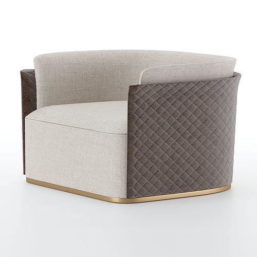 Italian Nubuck Armchair  3D model 6