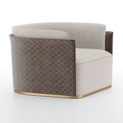 Italian Nubuck Armchair  3D model 2