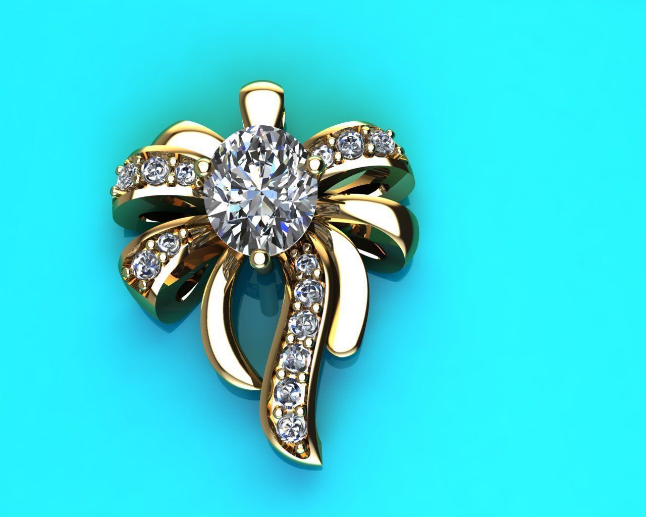 pendants diamond 3D print model_3