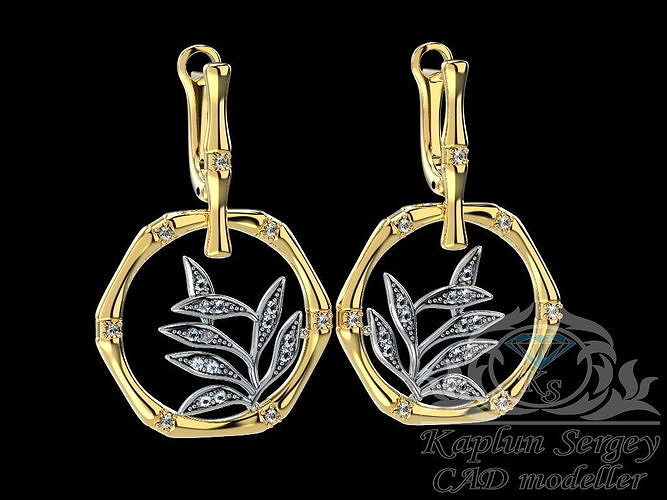 Bamboo earrings 3D print model
