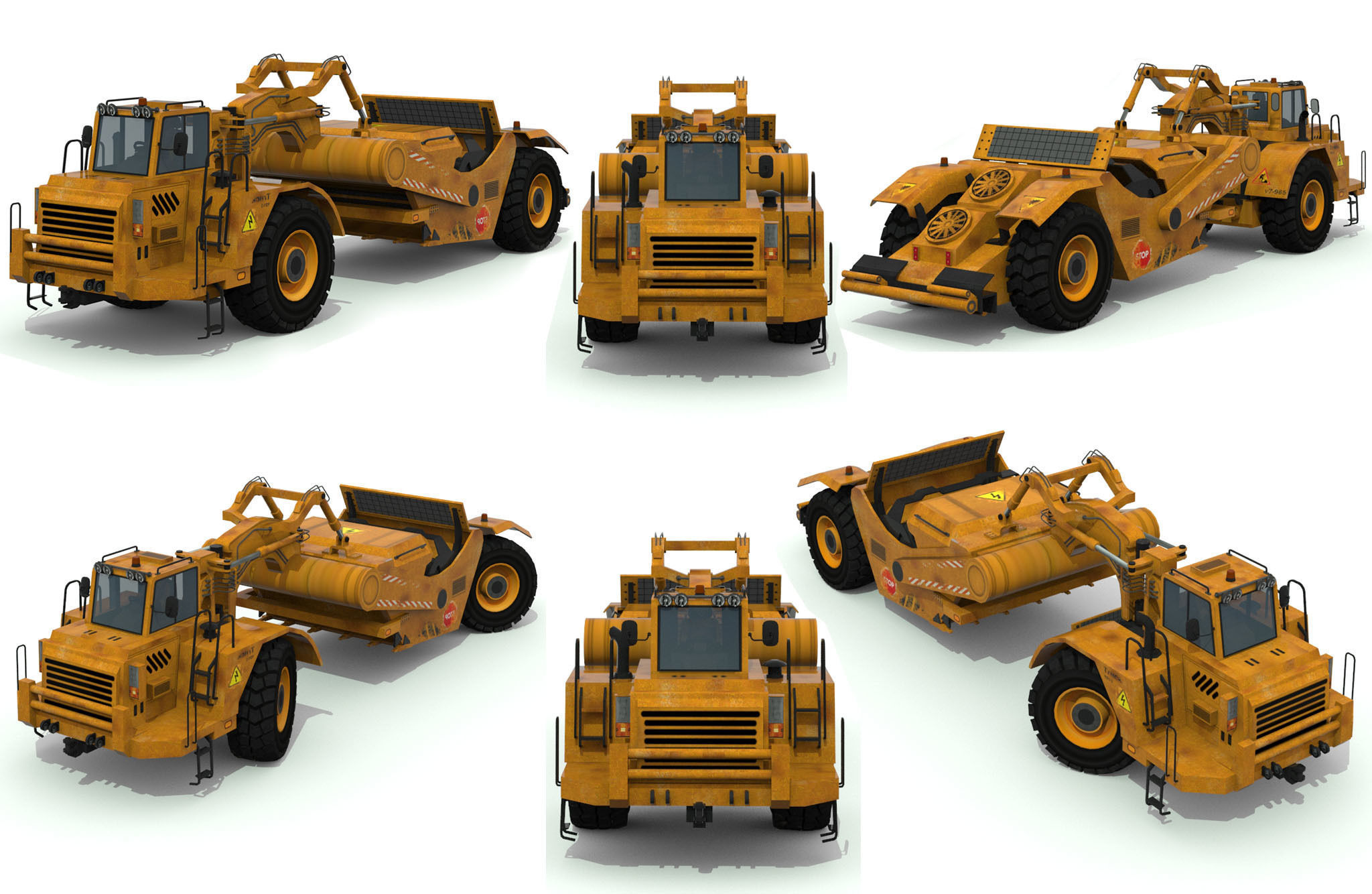 Construction Vehicles Pack Low-poly 3D model_17