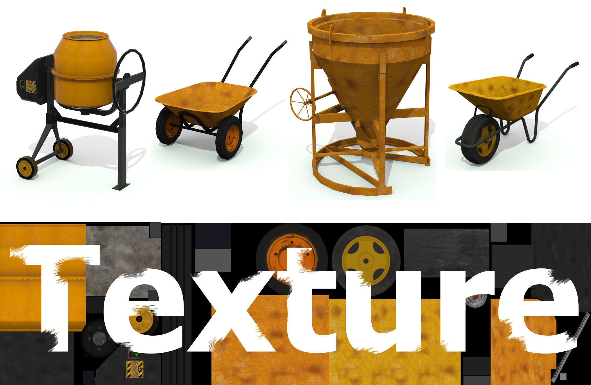 Construction Vehicles Pack Low-poly 3D model_34