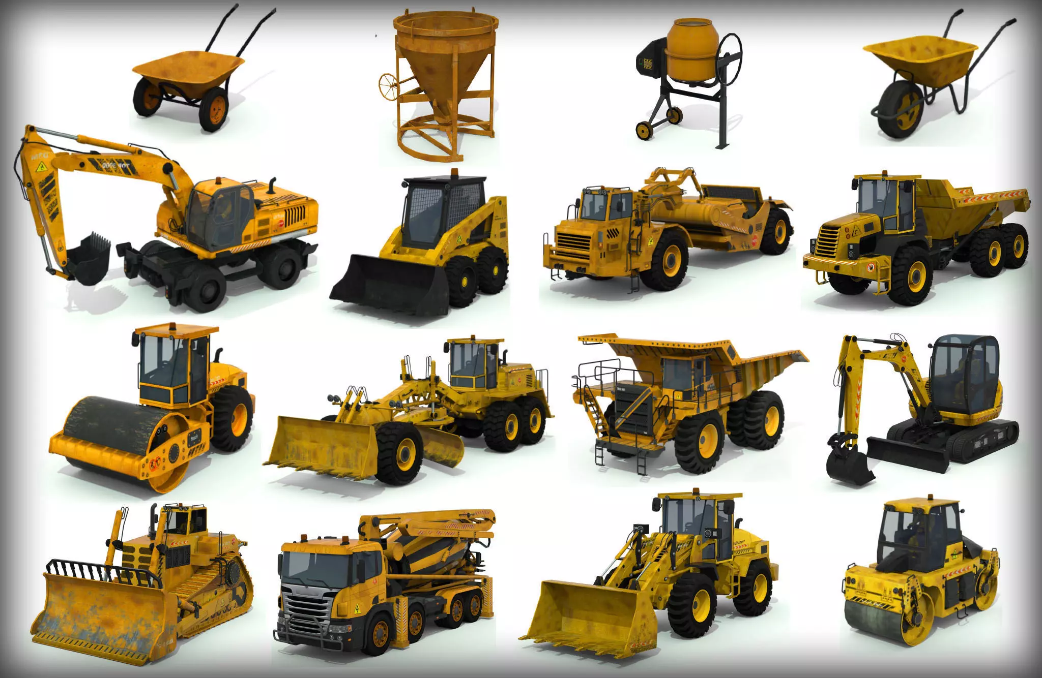 Construction Vehicles Pack Low-poly 3D model_0