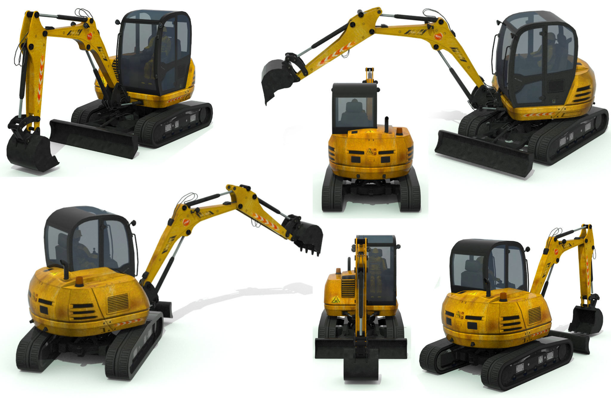 Construction Vehicles Pack Low-poly 3D model_26