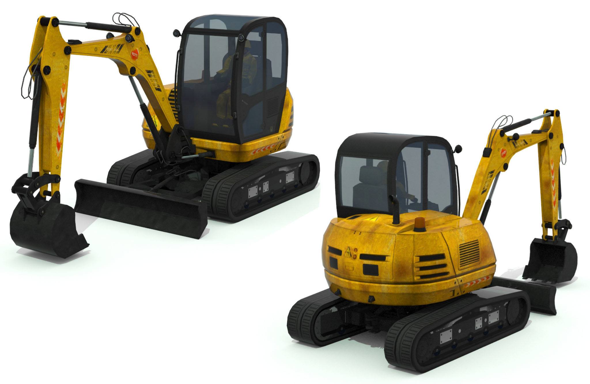 Construction Vehicles Pack Low-poly 3D model_25