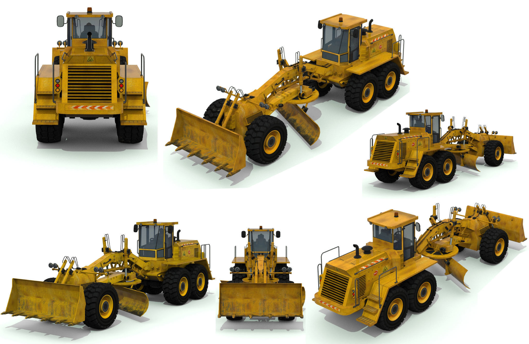 Construction Vehicles Pack Low-poly 3D model_20