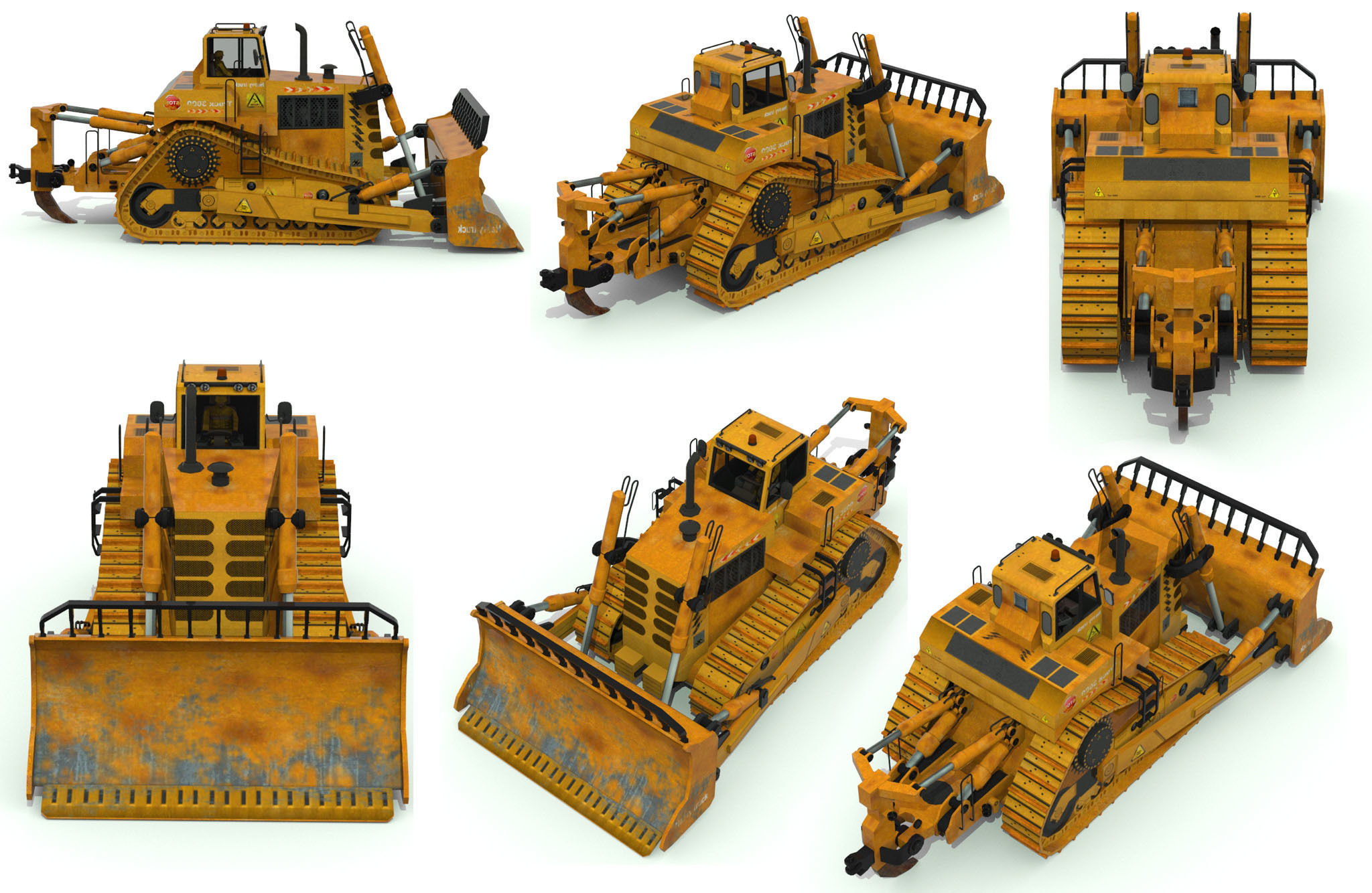 Construction Vehicles Pack Low-poly 3D model_5