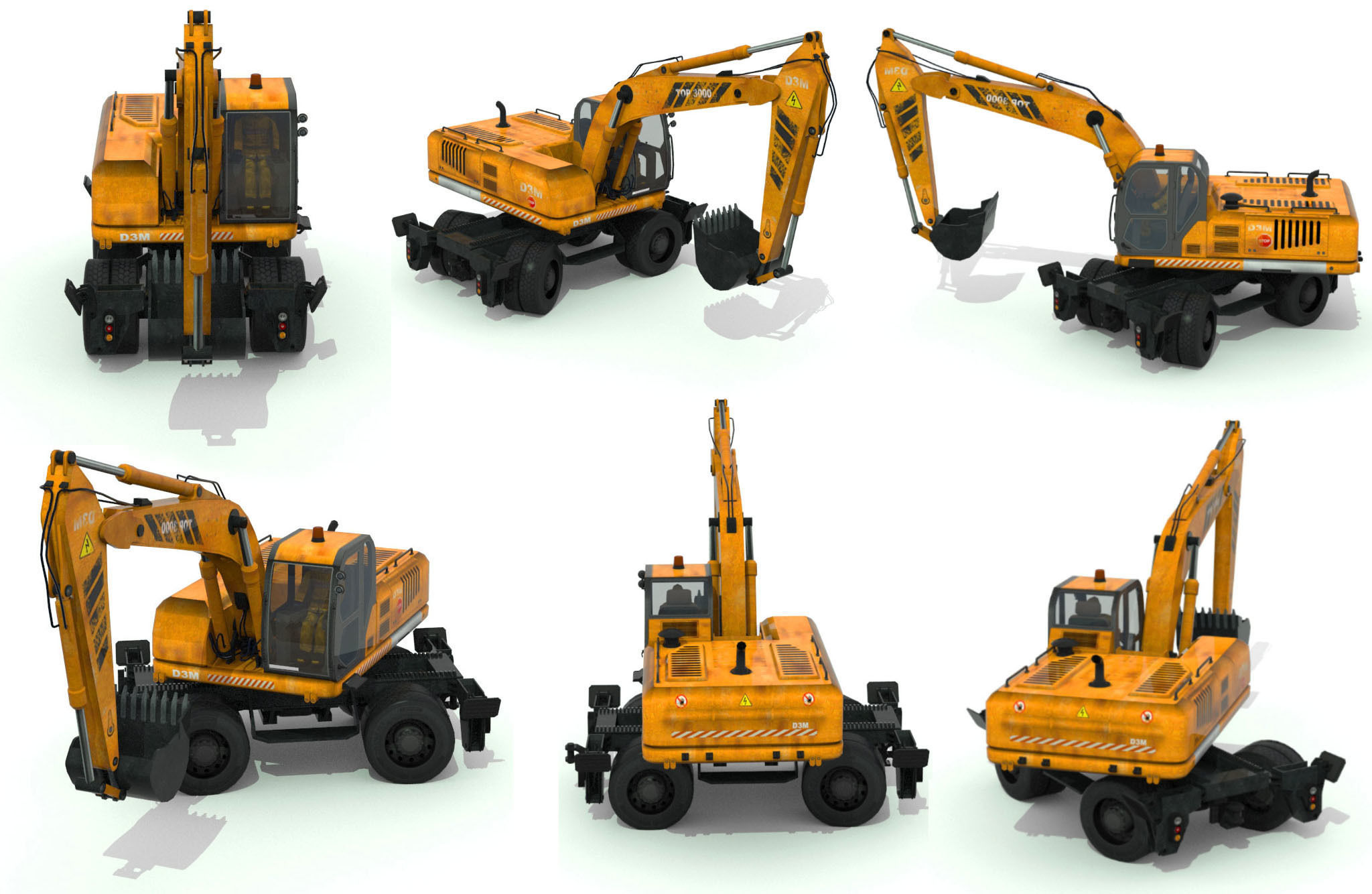 Construction Vehicles Pack Low-poly 3D model_2