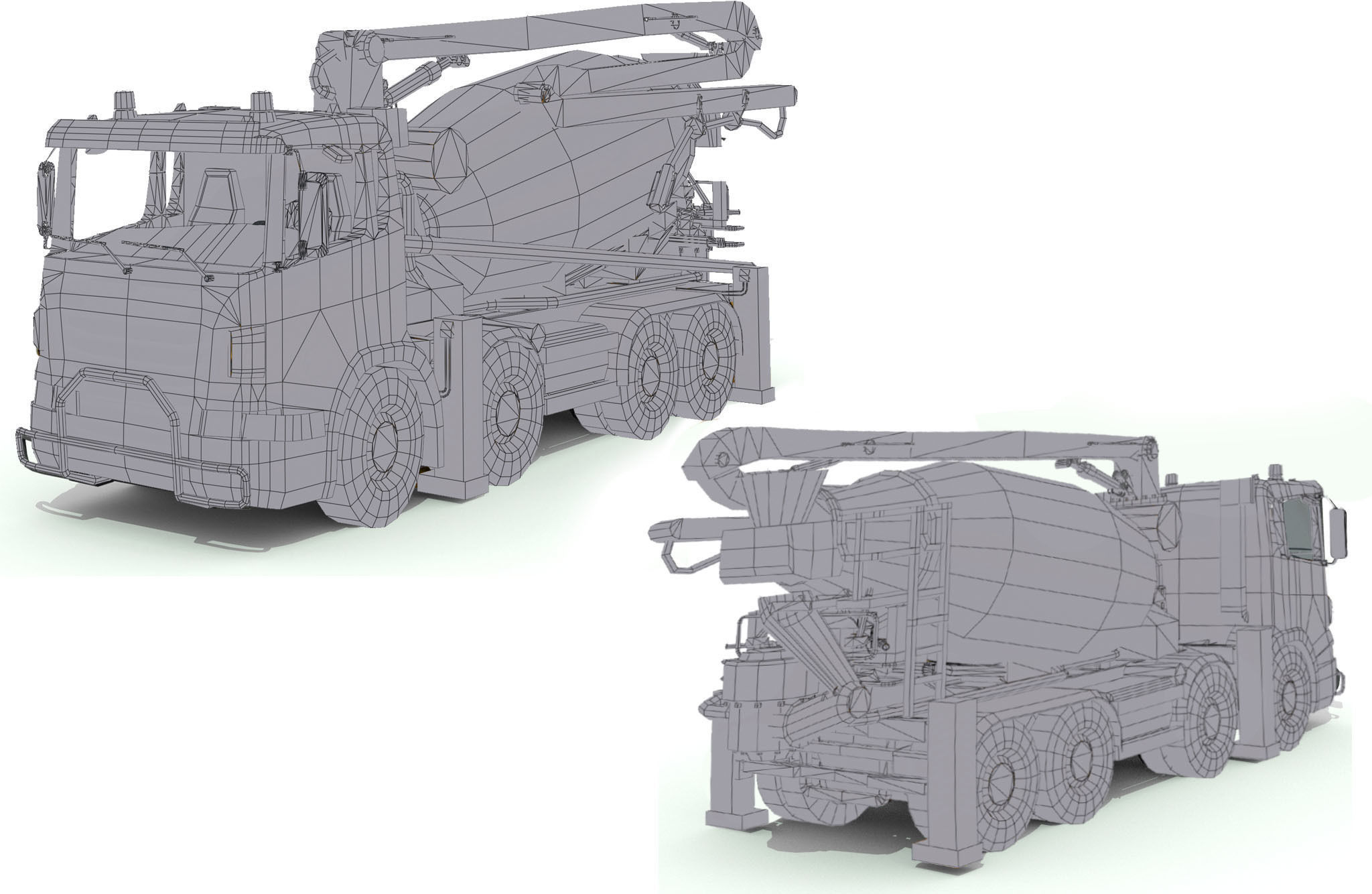 Construction Vehicles Pack Low-poly 3D model_15