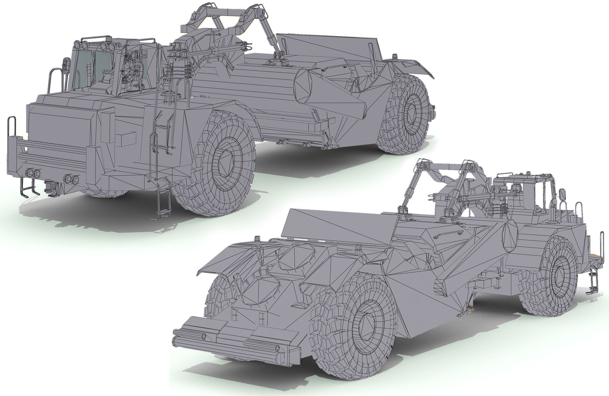 Construction Vehicles Pack Low-poly 3D model_18