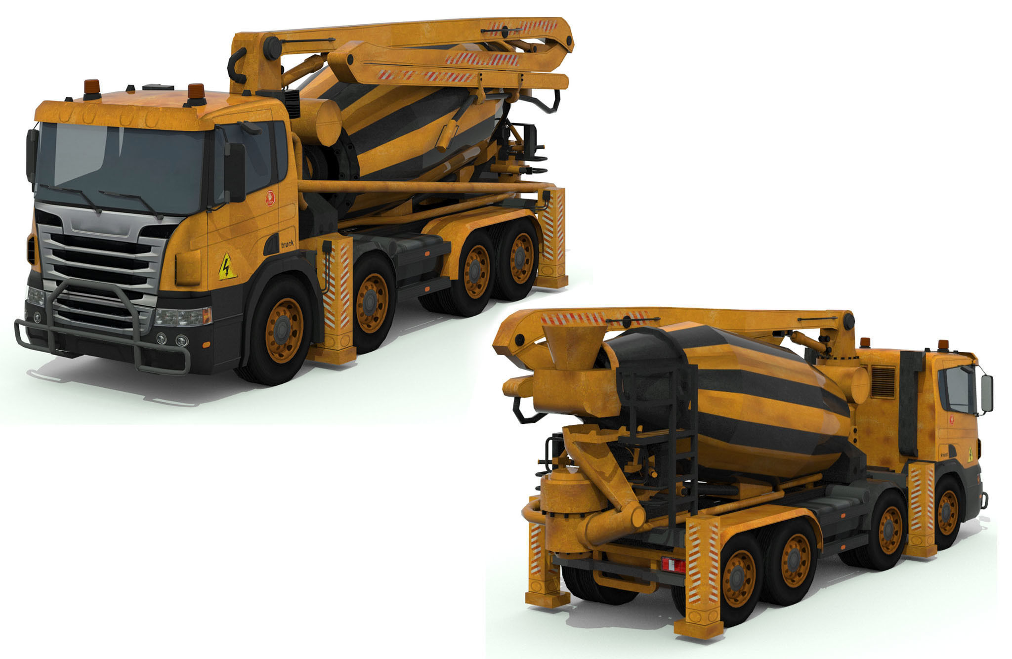 Construction Vehicles Pack Low-poly 3D model_13