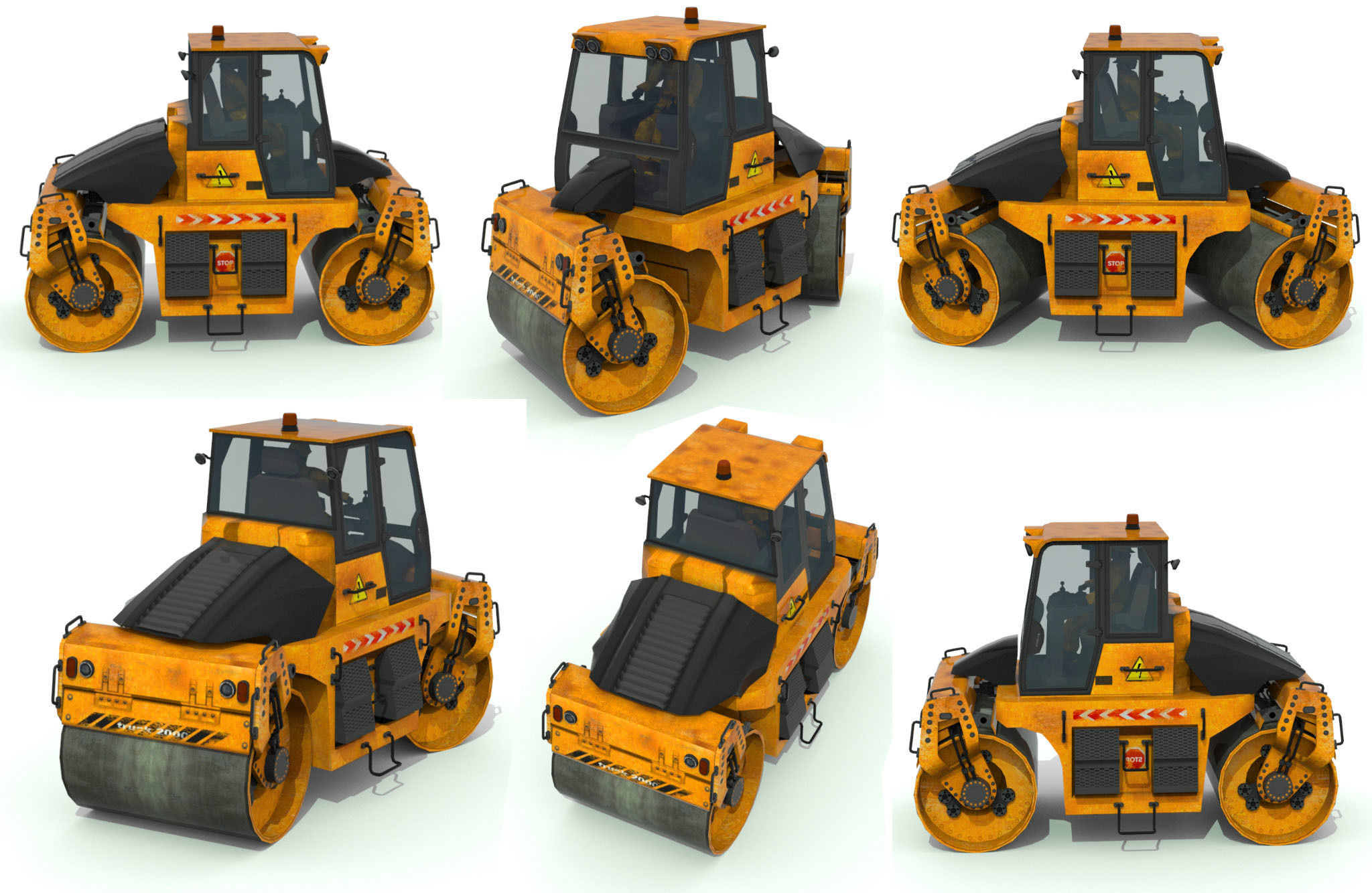 Construction Vehicles Pack Low-poly 3D model_32