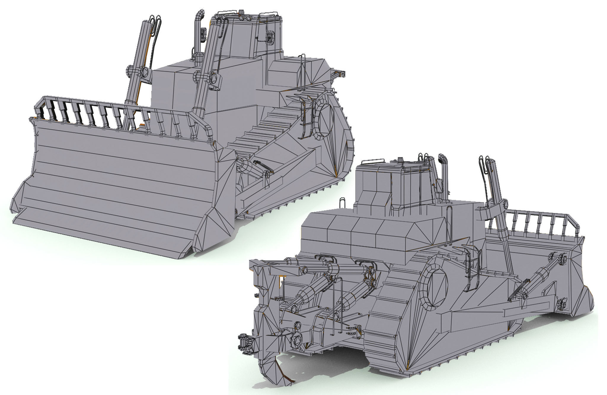 Construction Vehicles Pack Low-poly 3D model_6