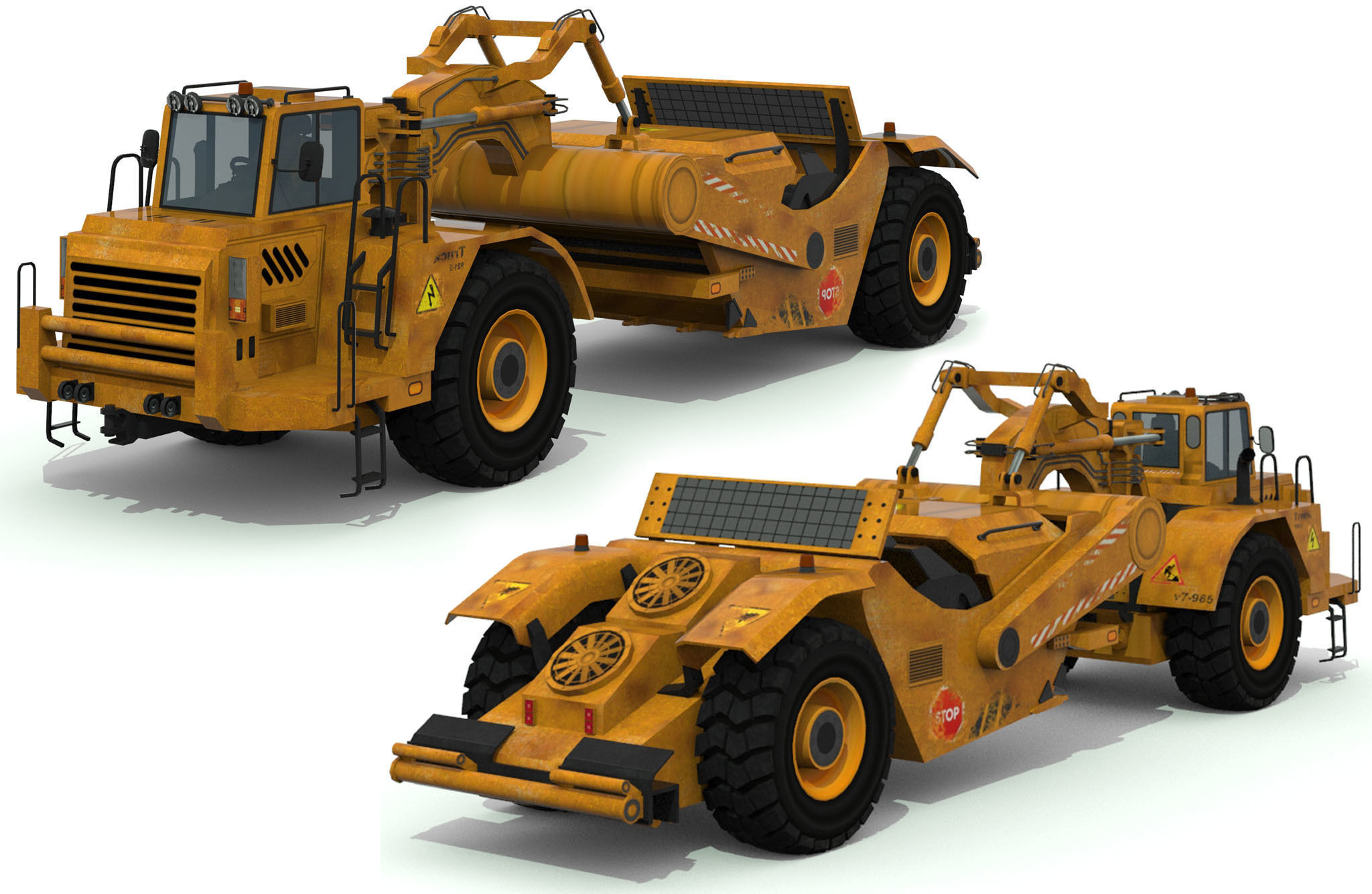 Construction Vehicles Pack Low-poly 3D model_16