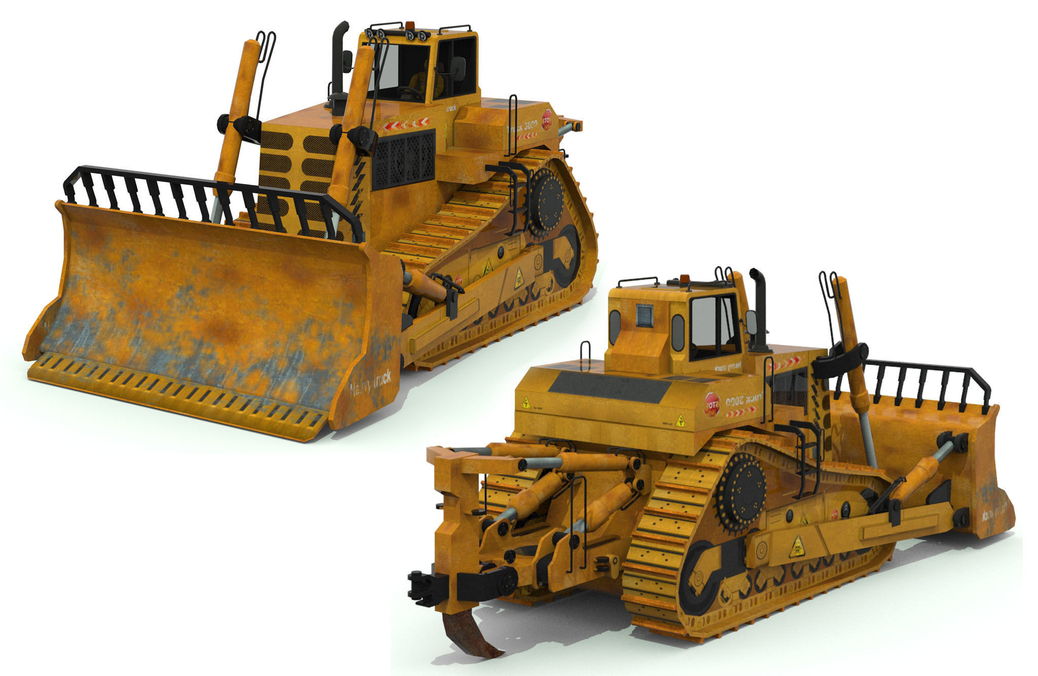 Construction Vehicles Pack Low-poly 3D model_4