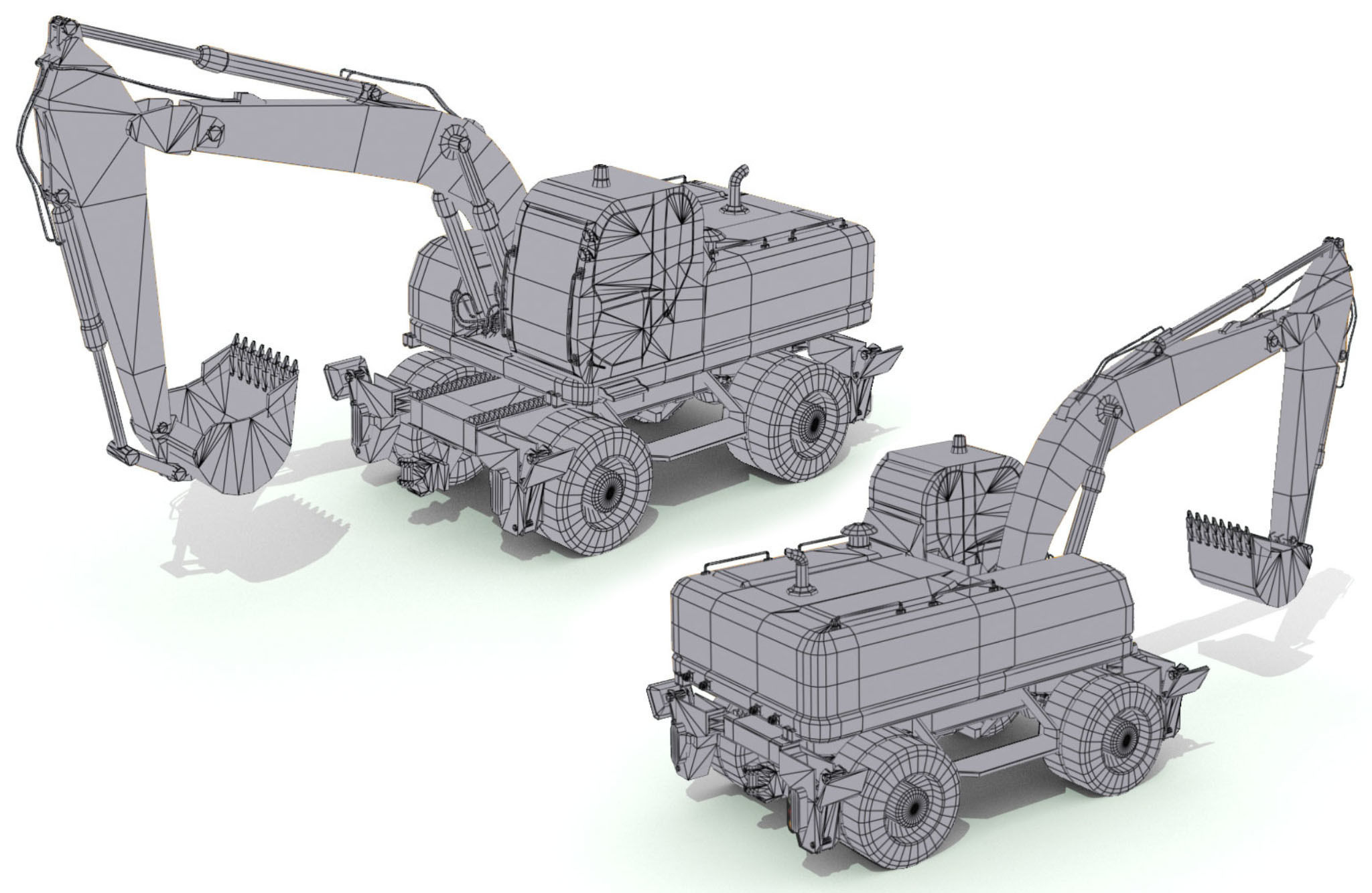 Construction Vehicles Pack Low-poly 3D model_3