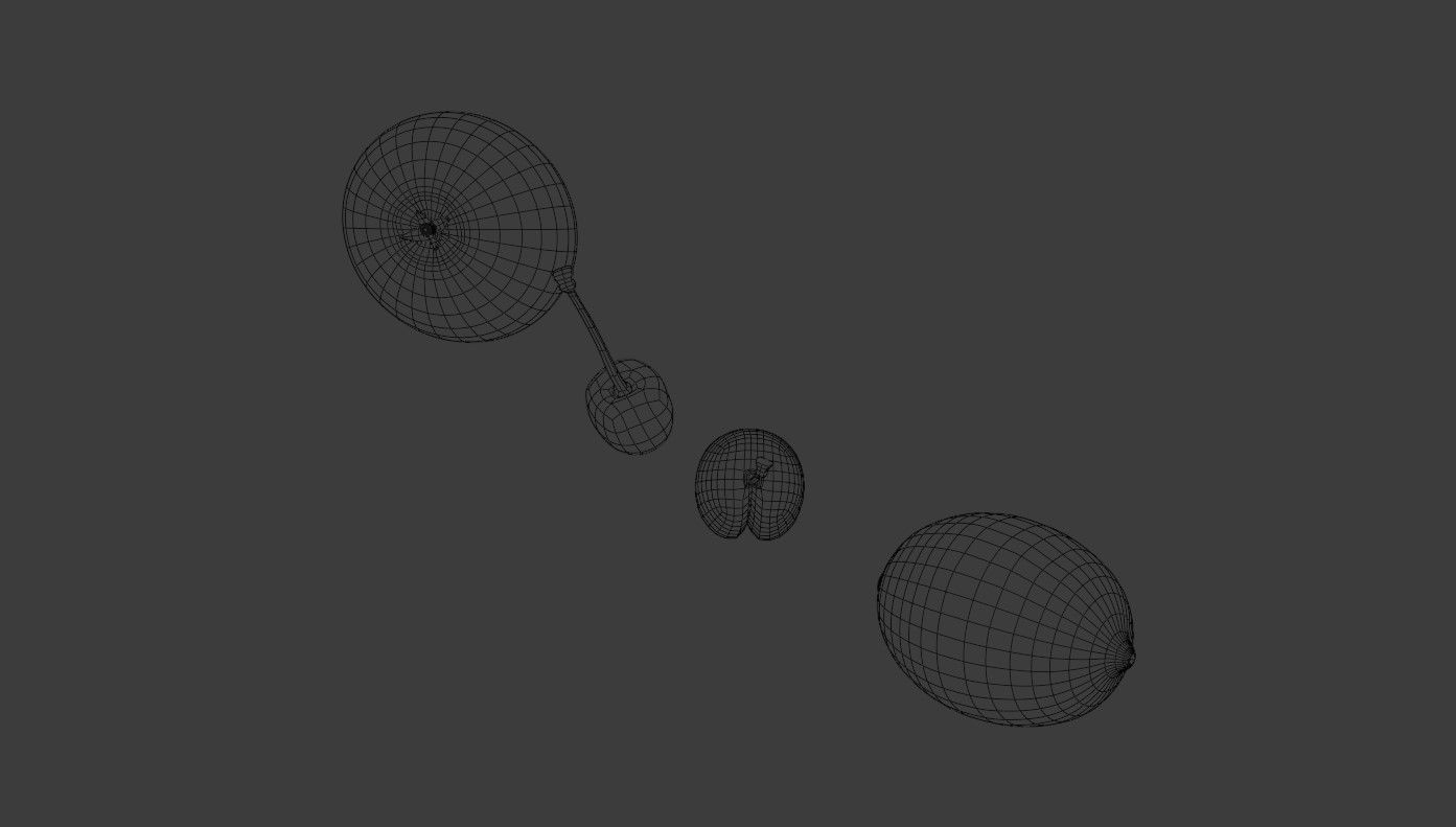 Set design fruits  Low-poly 3D model_9
