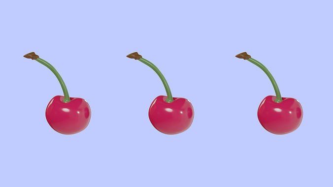 Set design fruits  Low-poly 3D model 5