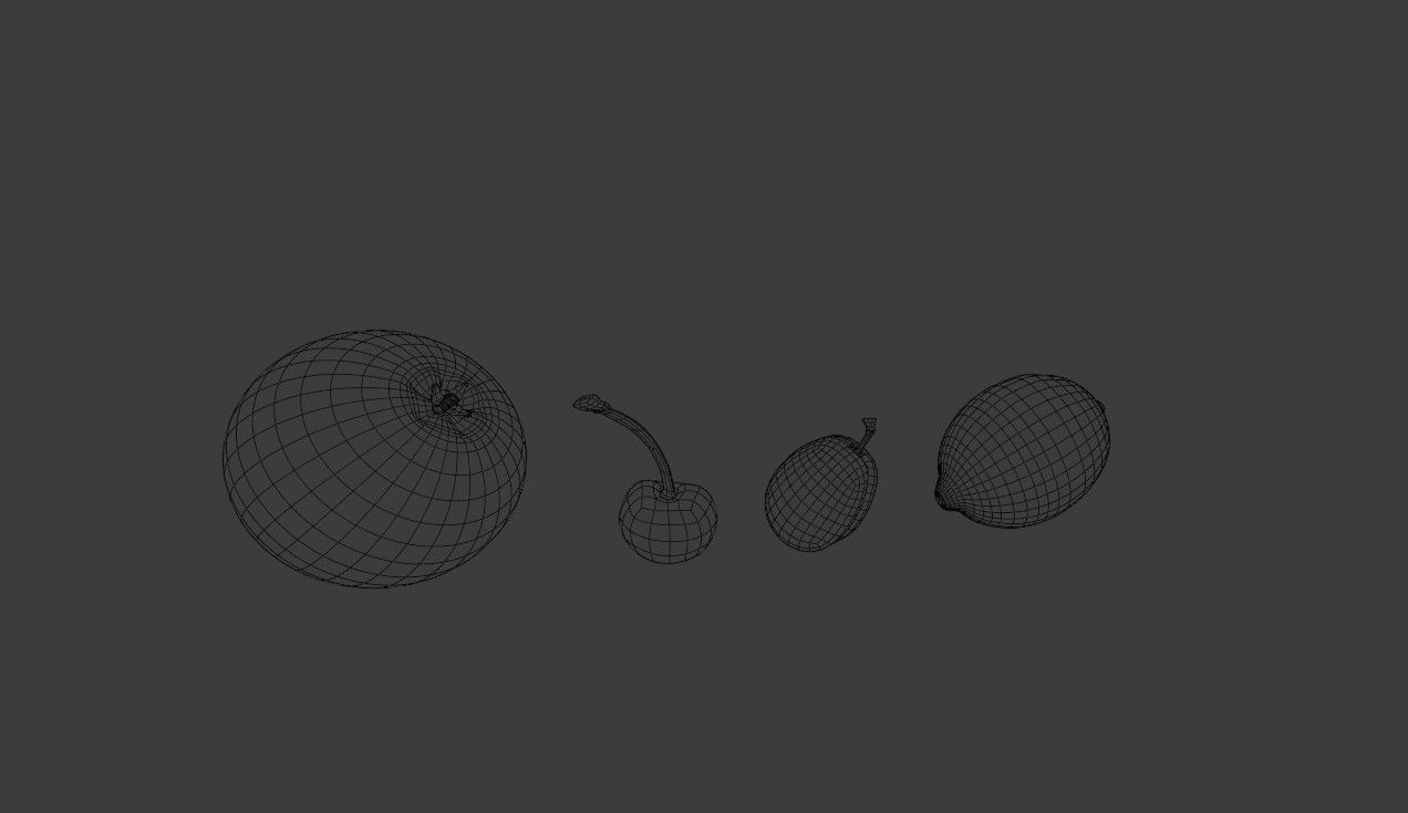 Set design fruits  Low-poly 3D model_8