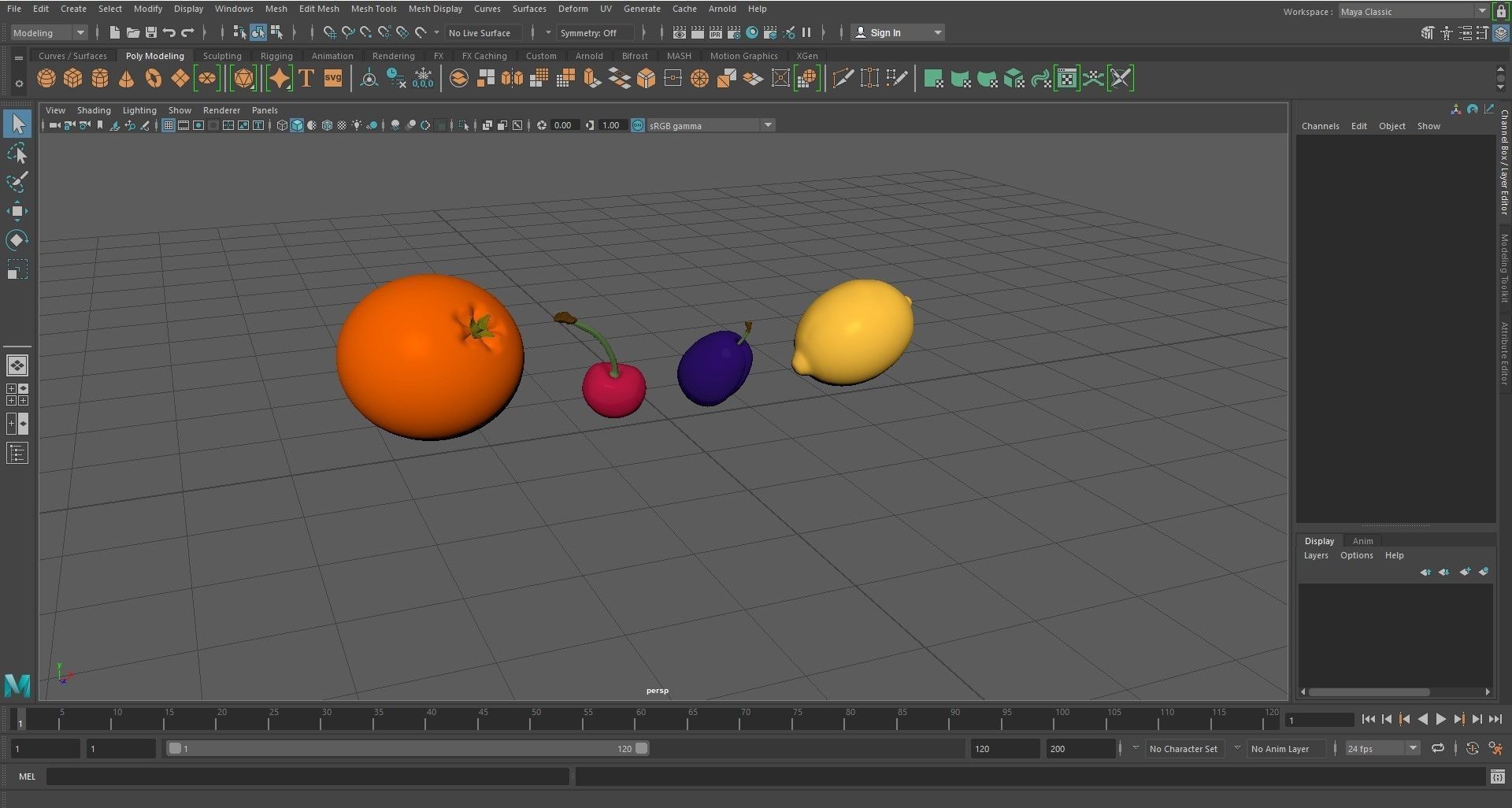 Set design fruits  Low-poly 3D model_12