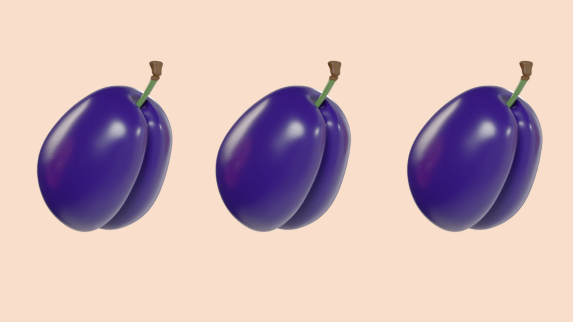 Set design fruits  Low-poly 3D model_5