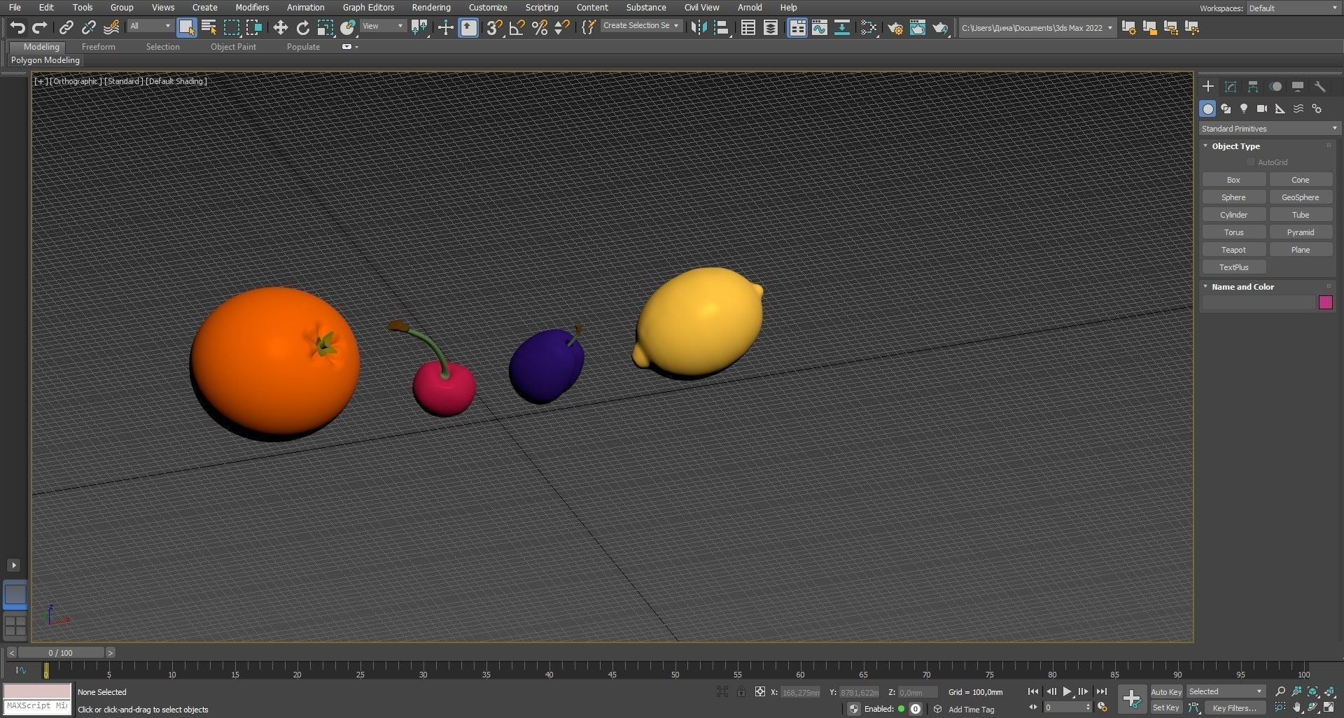 Set design fruits  Low-poly 3D model_11