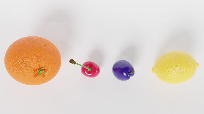 Set design fruits  Low-poly 3D model 3