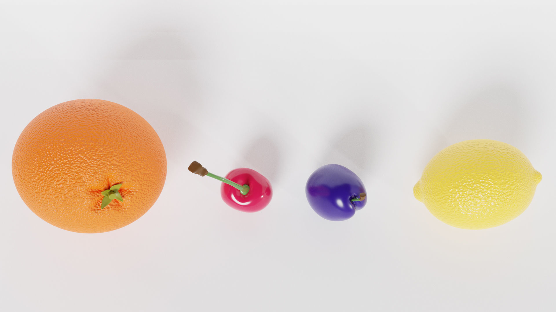 Set design fruits  Low-poly 3D model_2