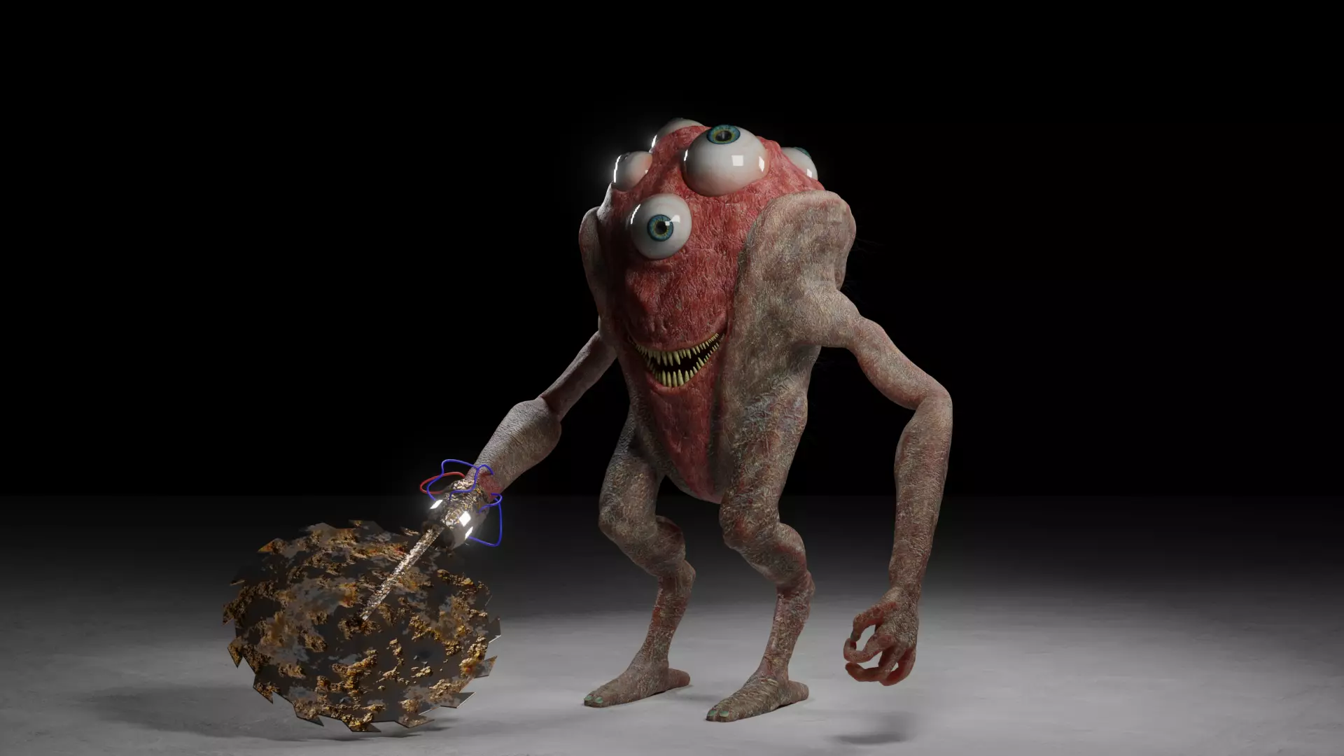 Eyemonster monster holding ball 3D model_0