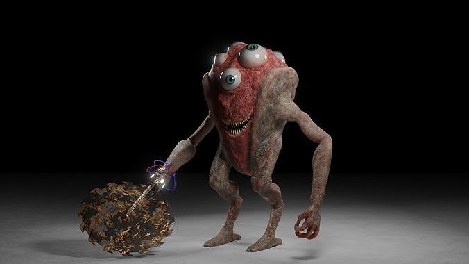 Eyemonster monster holding ball 3D model