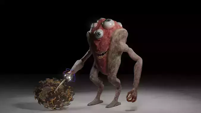 Eyemonster monster holding ball