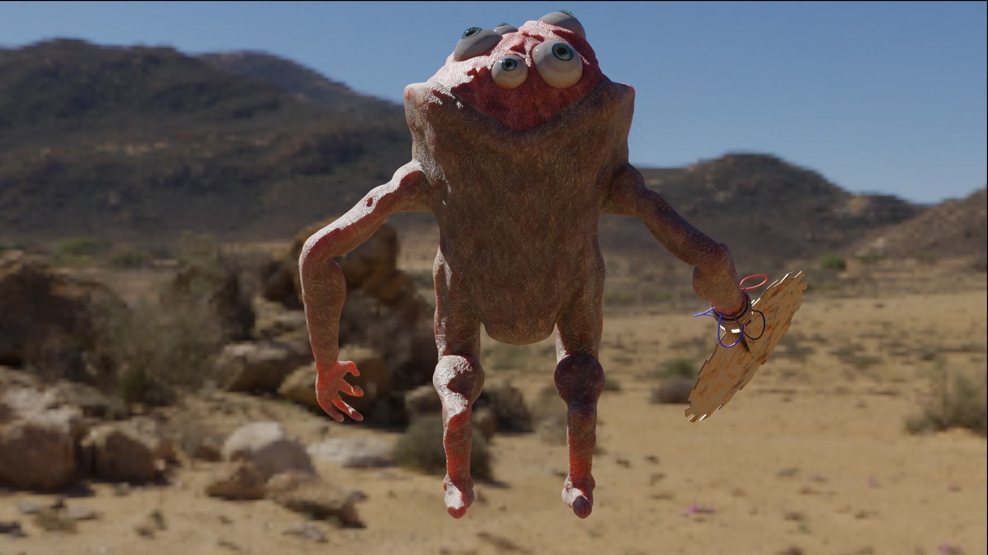 Eyemonster monster holding ball 3D model_6