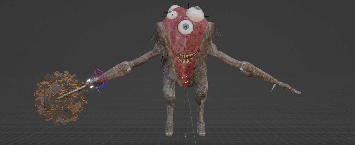 Eyemonster monster holding ball 3D model_12