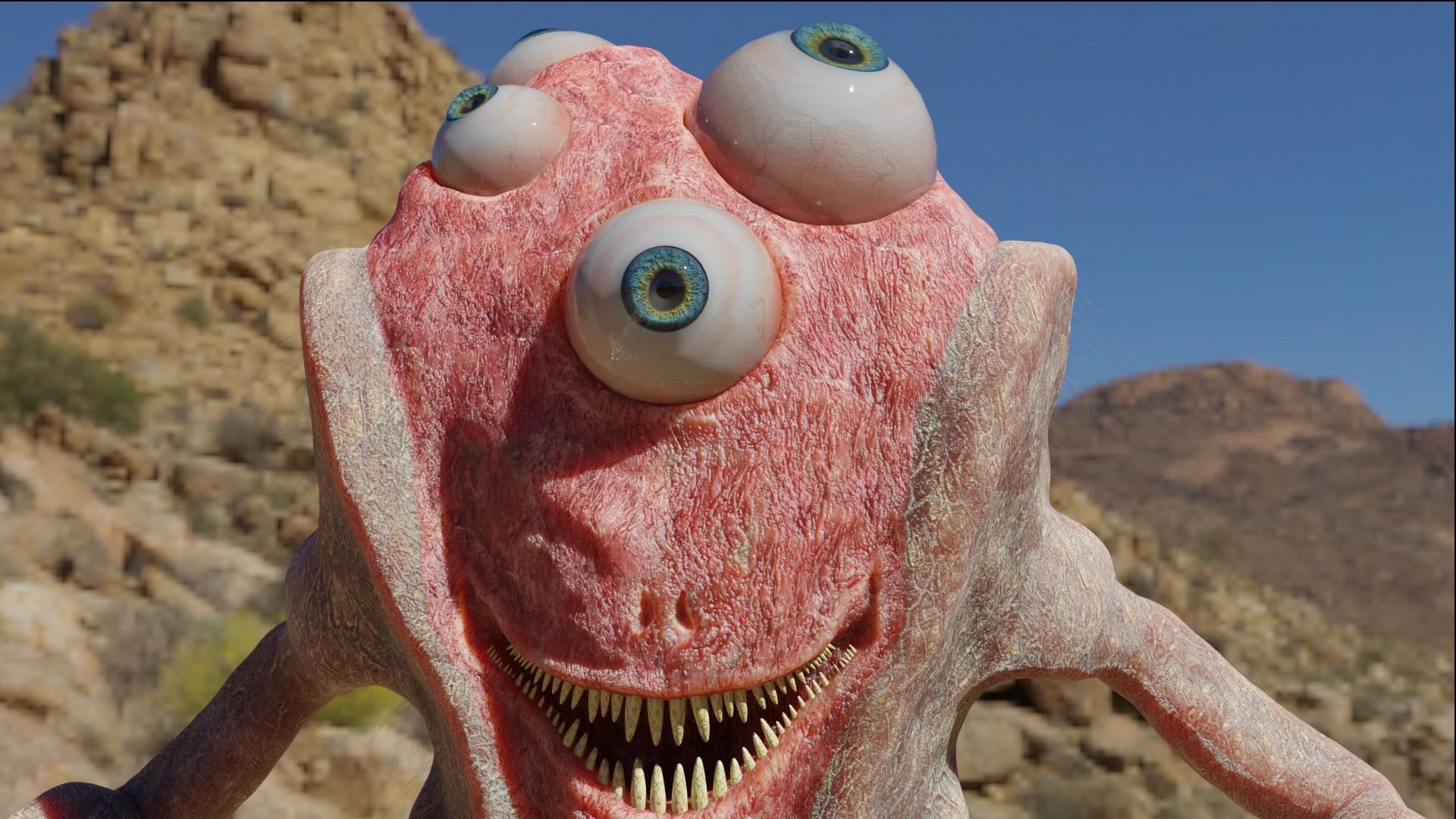 Eyemonster monster holding ball 3D model_3