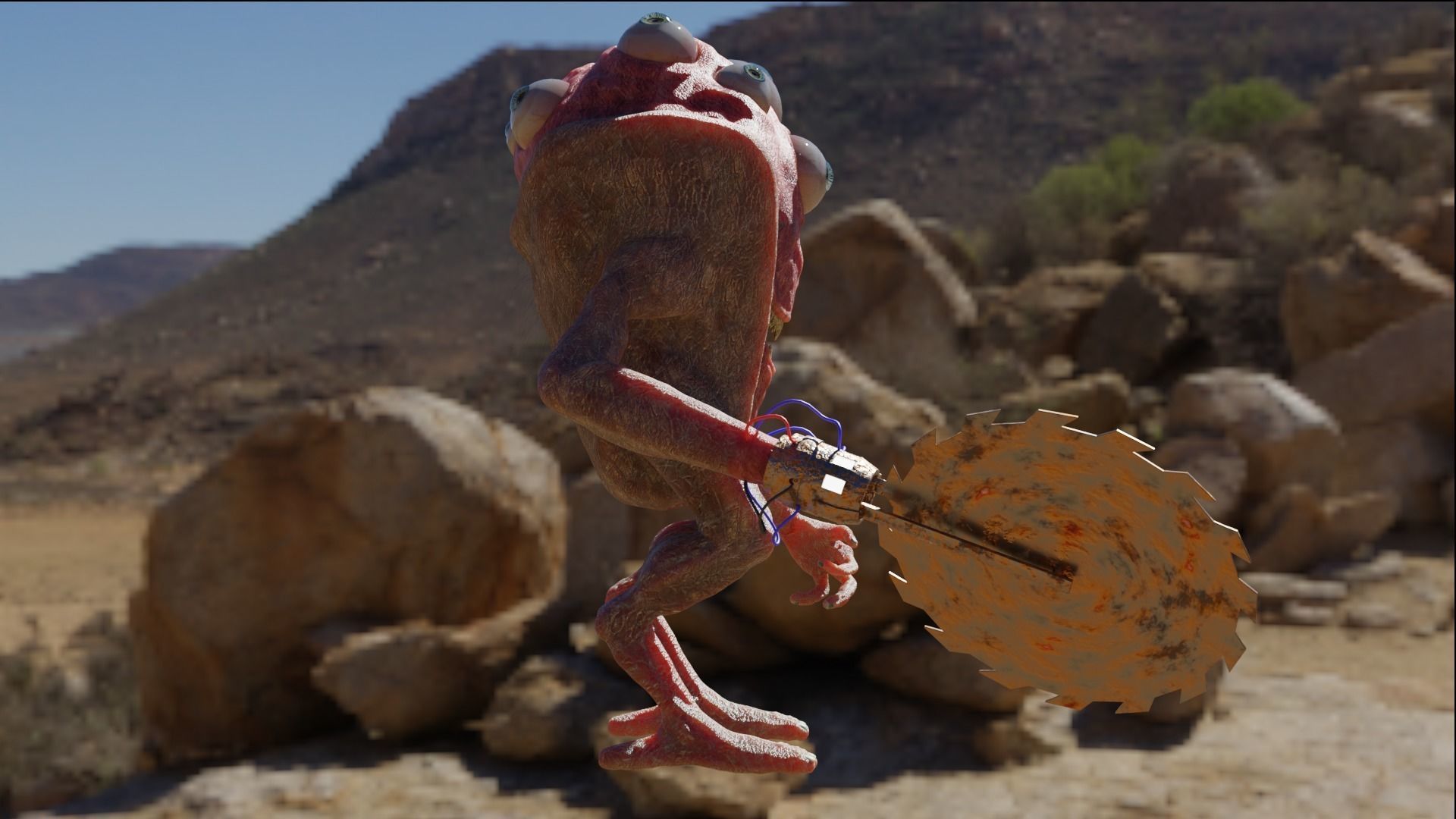 Eyemonster monster holding ball 3D model_7