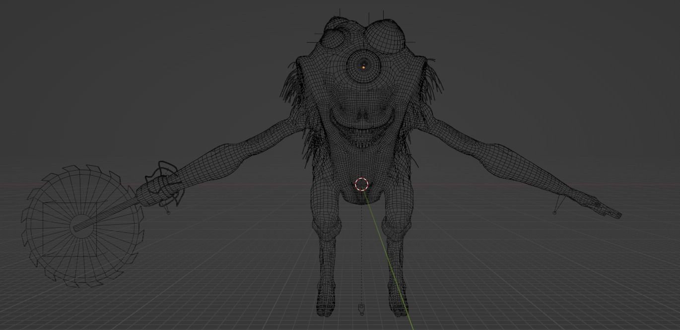 Eyemonster monster holding ball 3D model_11