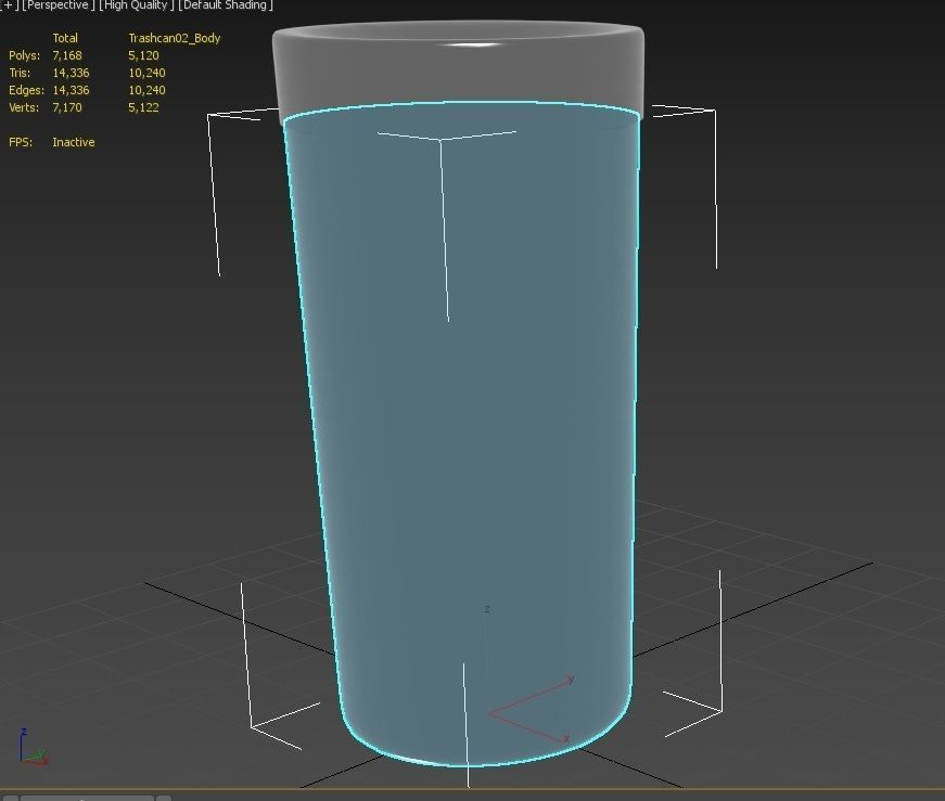 Trashcan m2 Low-poly 3D model_11