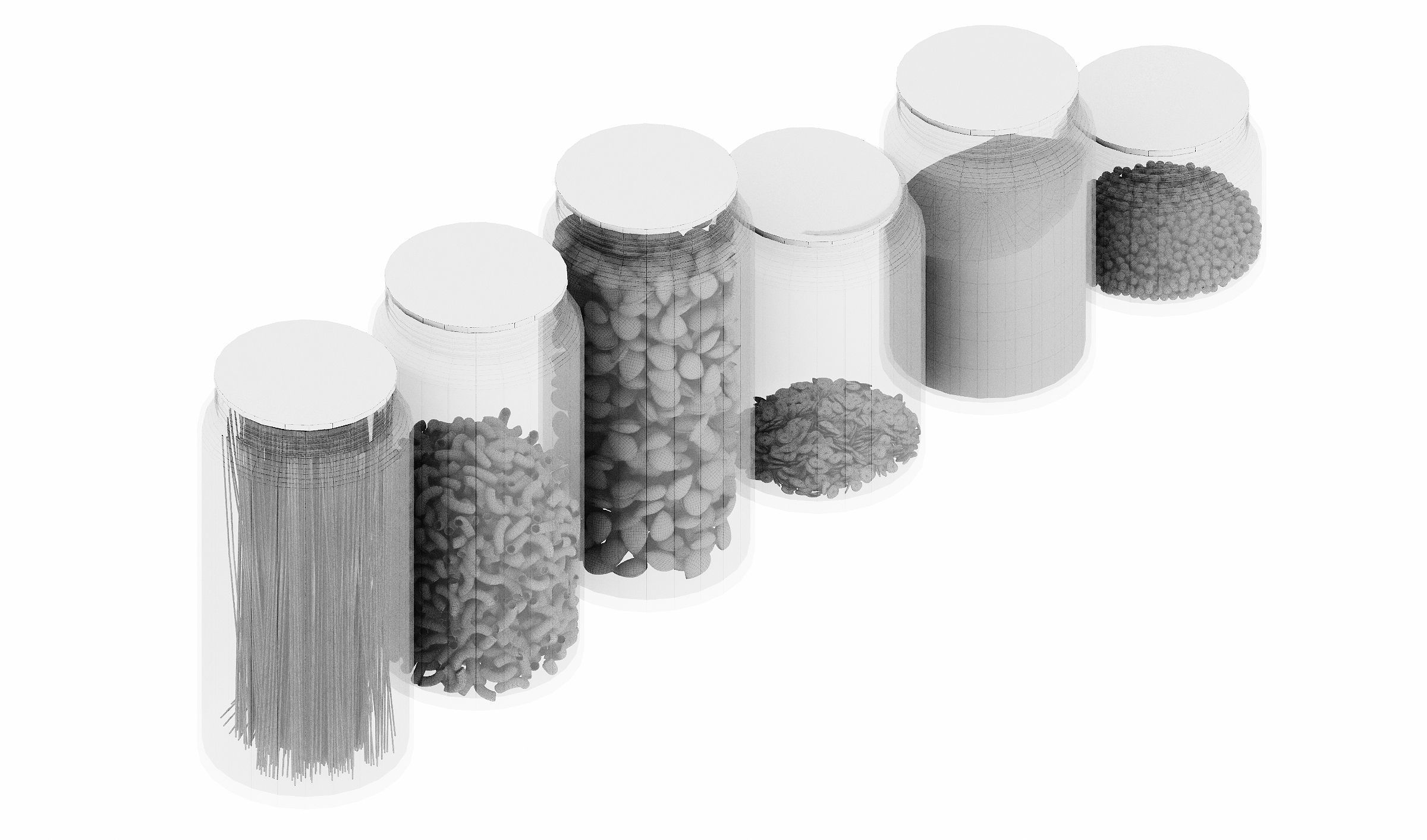 Kitchen set of jars 3D model_9