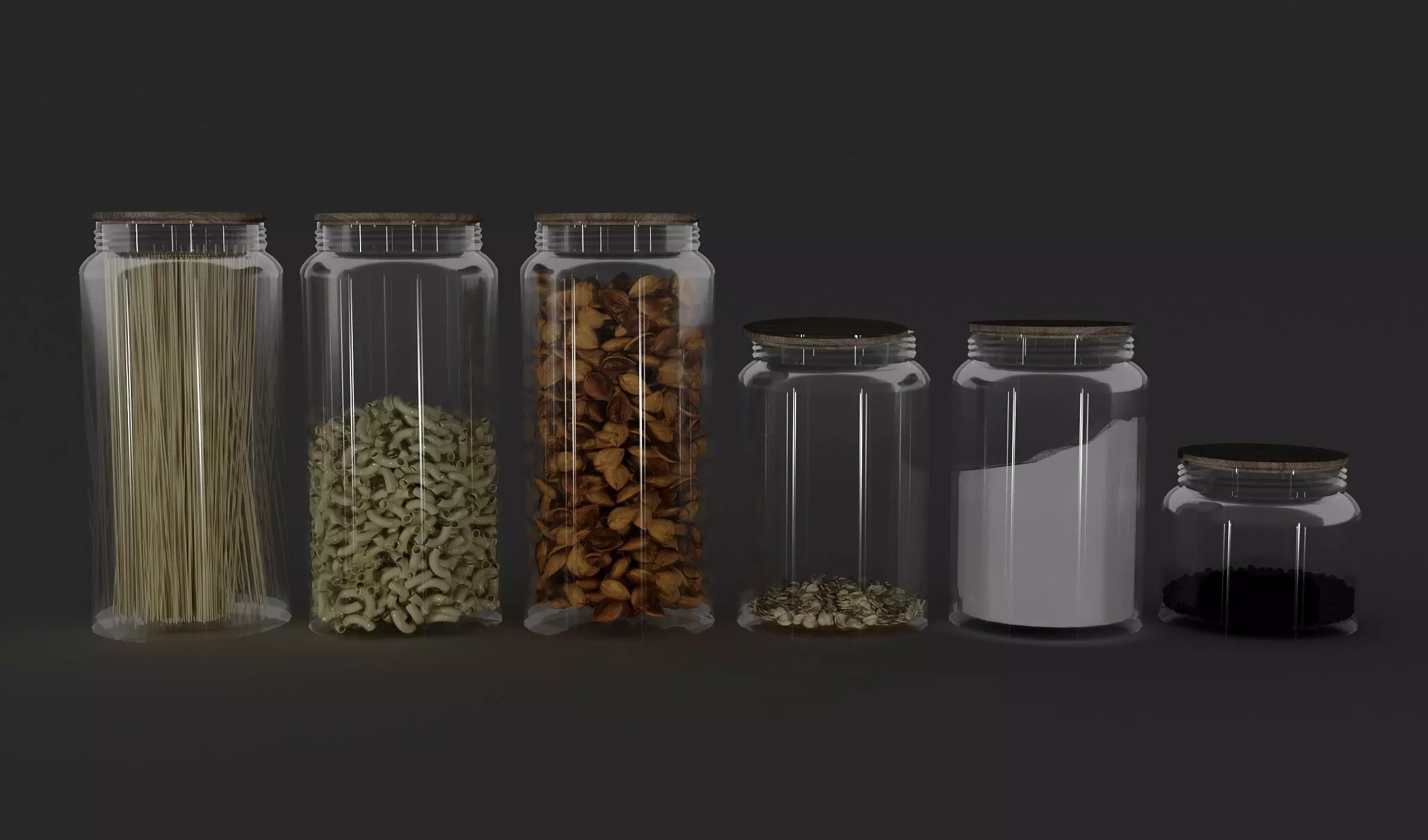 Kitchen set of jars 3D model_0